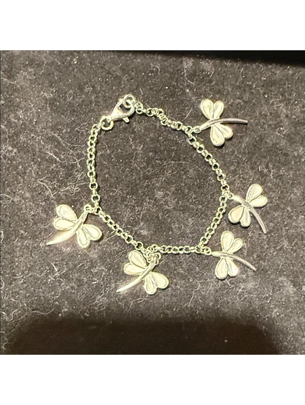 Sterling Silver Dragonfly Charm Bracelet